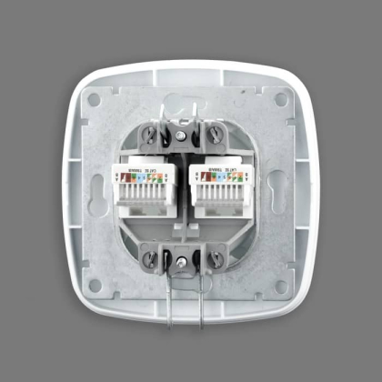 Розетка подвійна комп’ютерна біла ELA, Horoz Electric, 112-007-0017-010
