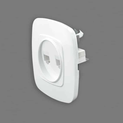 Розетка подвійна комп’ютерна біла ELA, Horoz Electric, 112-007-0017-010