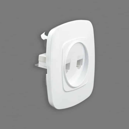 Розетка подвійна комп’ютерна біла ELA, Horoz Electric, 112-007-0017-010
