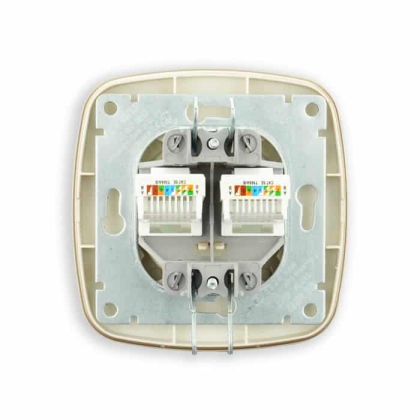 Розетка подвійна комп’ютерна золото ELA, Horoz Electric, 112-007-0017-030