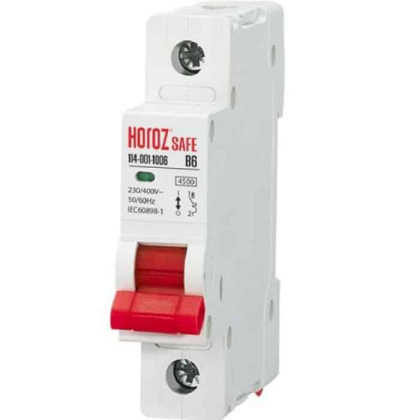 Автоматичний вимикач SAFE 6А 1P В, Horoz Electric, 114-001-1006-010