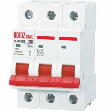 Автоматичний вимикач SAFE 10А 3P С, Horoz Electric, 114-002-3010-010