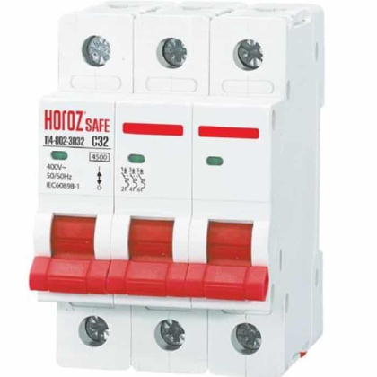 Автоматичний вимикач SAFE 32А 3P С, Horoz Electric, 114-002-3032-010