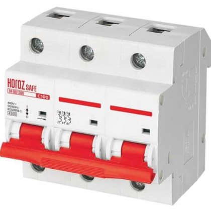 Автоматичний вимикач SAFE 100А 3P С, Horoz Electric, 114-002-3100-010
