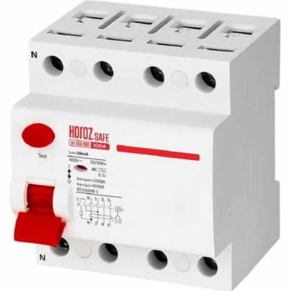 ПЗВ SAFE 100А 4P, Horoz Electric, 114-003-4100-010