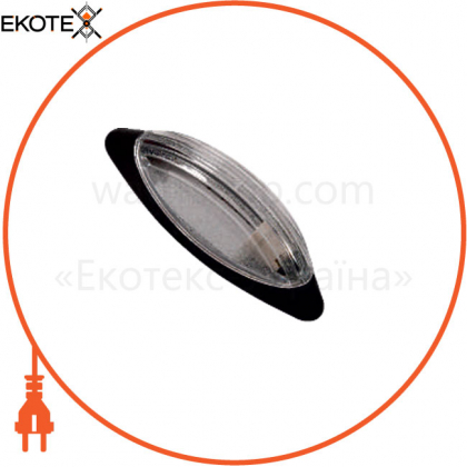 Світильник ERKA 1205 D.i.-Black, настінно-стельовий з вбудованим датчиком руху, овальний, чорний/прозорий, E27, IP 20