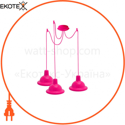 Світильник ERKA 1303-323 LED, стельовий, 3x12W, 6400K, 2м, рожевий, ERKA, 130342