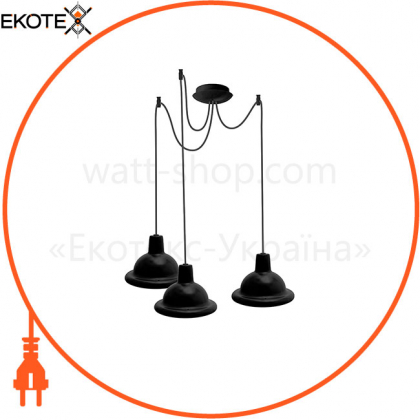 Світильник ERKA 1303-323 LED, стельовий, 3x12W, 6400K, 2м, чорний, ERKA, 130350