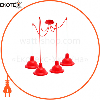 Світильник ERKA 1303-424 LED, стельовий, 4x12W, 6400K, 2м, червоний, ERKA, 130354