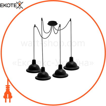 Світильник ERKA 1303-424 LED, стельовий, 4x12W, 6400K, 2м, чорний, ERKA, 130370