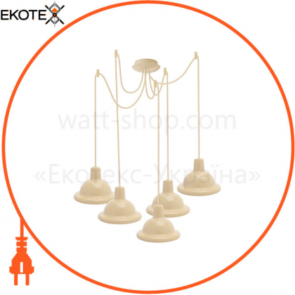 Світильник ERKA 1303-525 LED, стельовий, 5x12W, 6400K, 2м, слонова кістка, ERKA, 130380