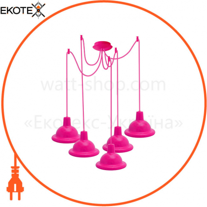 Світильник ERKA 1303-525 LED, стельовий, 5x12W, 6400K, 2м, рожевий, ERKA, 130382