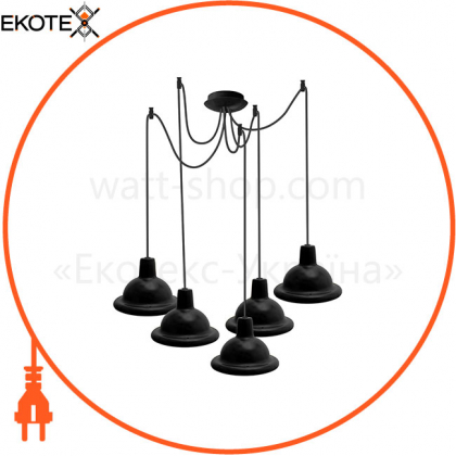 Світильник ERKA 1303-525 LED, стельовий, 5x12W, 6400K, 2м, чорний, ERKA, 130390
