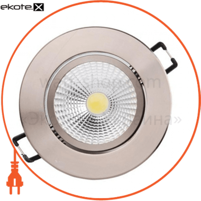 Світильник врізний поворотн. коло,корпус метал d-83mm ip 20 COB 5W LED 2700K/4200K/6400K 335Lm колір - білий/мат.хром (220-240v), Horoz Electric, 016-009-0005