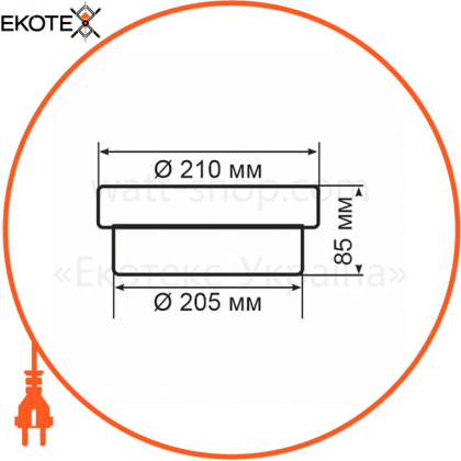 Світильник ERKA 1 102 LED-P, настінно-стельовий, 12 W, 6000K, прозорий, IP 20