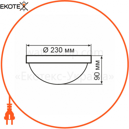 Світильник ERKA 1 126 LED-G, настінно-стельовий, 12 W, 6000K, прозорий, IP 20