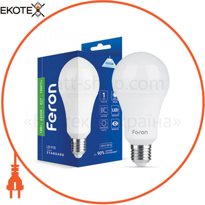 Светодиодная лампа Feron LB-918 A65 18W 6500K E27