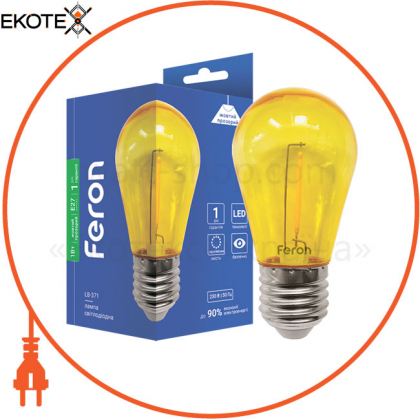 Светодиодная декоративная лампа Feron LB-371 1W E27 желтая прозрачная