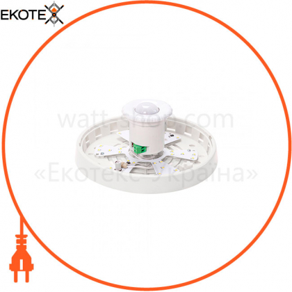 Світильник ERKA 1127D LED, настінно-стельовий з вбудованим і регульованим датчиком руху, 12 W, 4200K, прозорий, IP 20, ERKA, 190801