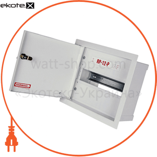 Шафа розподільна e.mbox.RP-12-P-Z металічна, що вбудовується, 12 мод. з замком, 215х255х125 мм, Enext, RP-12-P Z