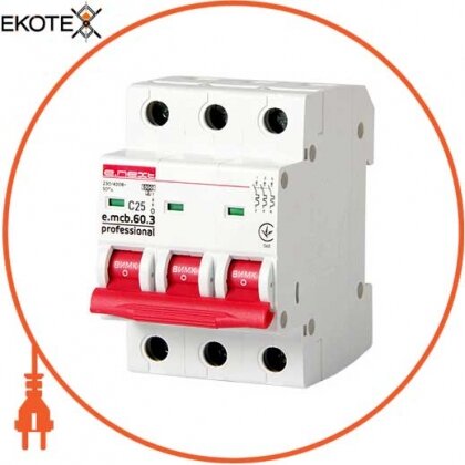 Enext p042033 модульный автоматический выключатель e.mcb.pro.60.3.c 25 new, 3р, 25а, c, 6ка new