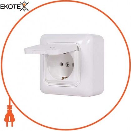Розетка з з/к, зовнішній монтаж+кришка, 220В, Enext, 219/2