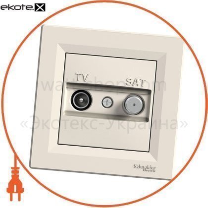 AsforaTV-SAT Розетка проміжна - 8дБ кремовий, Schneider, EPH3400323
