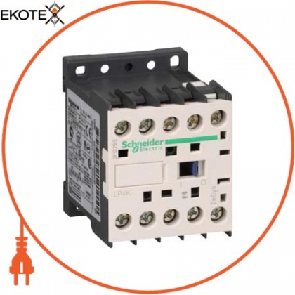 Контактор K 4P (4НО), AC1 20А, 24В DC, обмежувач змінний, Schneider, LP4K09004BW3