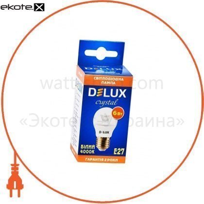 Delux 90011806 лампа светодиодная bl50p 6 вт 4000k 220в e27 crystal белый