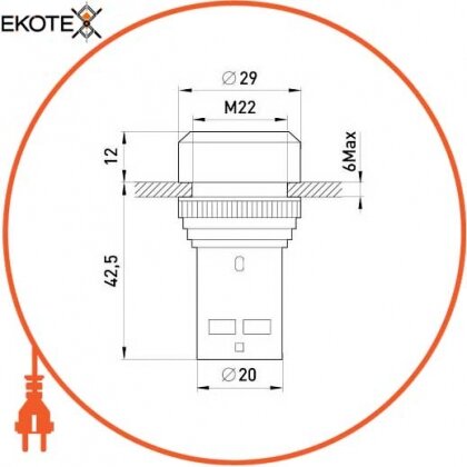 Кнопка e.SB7.33 зелена з фіксацією NO+NC, Enext, p0810004