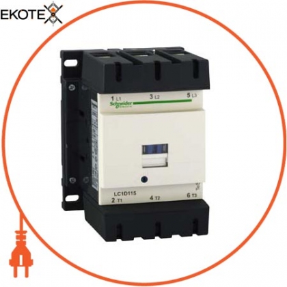 Контактор D 3P, 115А, АЛЕ + НЗ, 110В, 50ГЦ, зажим під гвинт, Schneider, LC1D115F5