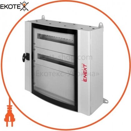 Корпус металевий e.mbox.industrial.n.168.bc.gl IP55 навісний на 168 модулів з суцільною панеллю, зі склом, Enext, CPD6015020