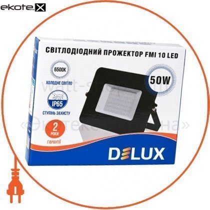 Delux 90008738 прожектор светодиодный fmi 10 led 50вт 6500к ip65