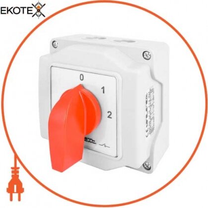 Пакетний перемикач LK16/4.322-ОВ/45 в корпусі, 0-1-2, 16А, IP44, Enext, 8324-200