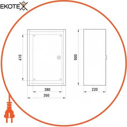 Enext БМ-50+П бокс монтажный навесной бм-50+п (350х500х220) ip54