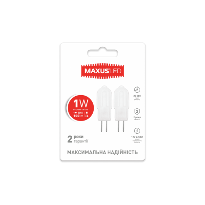LED лампа Maxus G4 1W яскраве світло 12V AC / DC (2-LED-206), Maxus, 2-LED-206