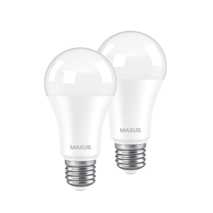 Лампа світлодіодна A60 12W 4100K 220V E27 (2шт), Maxus, 2-LED-778