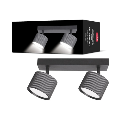 Світильник точковий накладний поворотний без лампи MAXUS Wave Spot Base GX53x2 Black, Maxus, 2-MAX-SW-GX53-BL