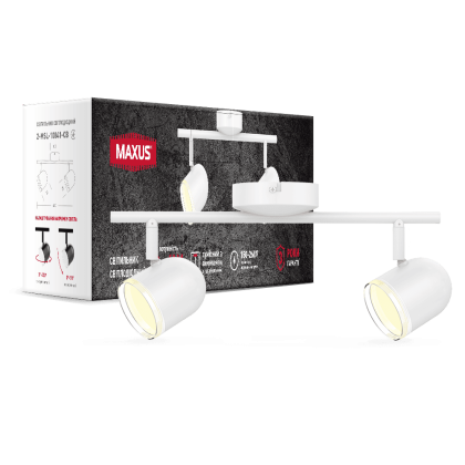 Спот світильник на 2 лампи MAXUS MSL-01C 2x4W 4100K білий, Maxus, 2-MSL-10841-CW
