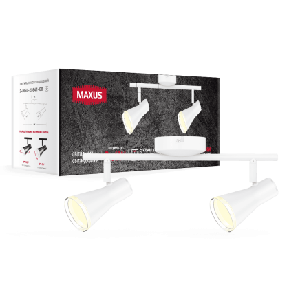 Спот світильник на 2 лампи MAXUS MSL-02C 2x4W 4100K білий, Maxus, 2-MSL-20841-CW