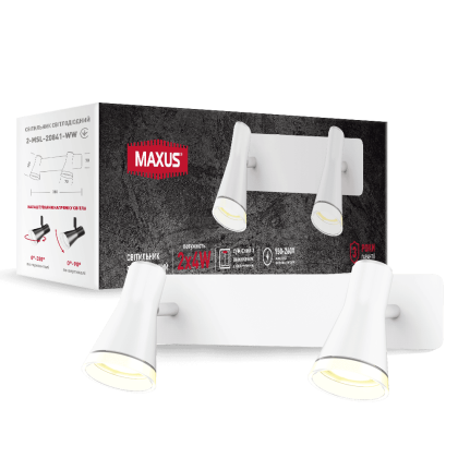 Спот світильник на 2 лампи MAXUS MSL-02W 2x4W 4100K білий, Maxus, 2-MSL-20841-WW