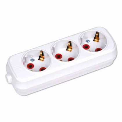 Колодка 3 гнізда з заземленням, Horoz Electric, 200-300-301