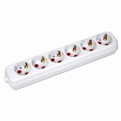 Колодка 6 гнізда з заземленням, Horoz Electric, 200-600-601