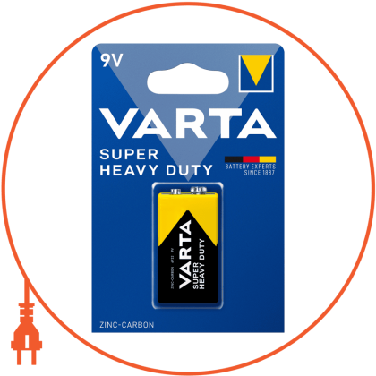 Батарейка VARTA SUPERLIFE 6F22 BLI 1 шт, Varta, 2022101411
