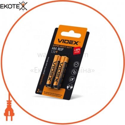 Videx 21161 videx  батарейка солевая videx r03p/aaa 2pcs small blister 48 шт/уп