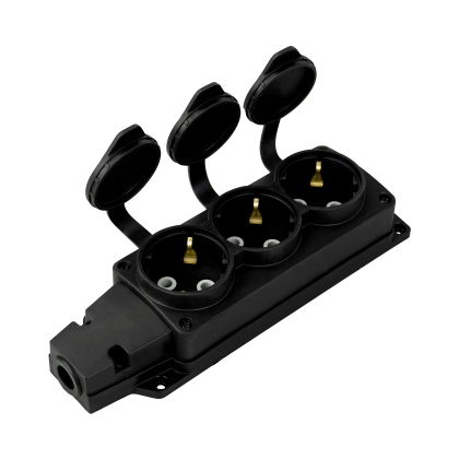 Колодка 3 гнізда з кришкою, Horoz Electric, 220-000-301