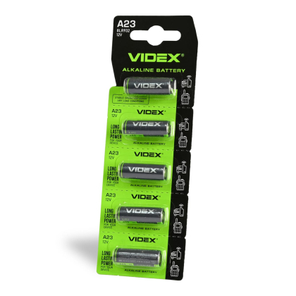 Батарейка лужна Videx А23/Е23А 5шт BLISTER CARD, Videx, 22821