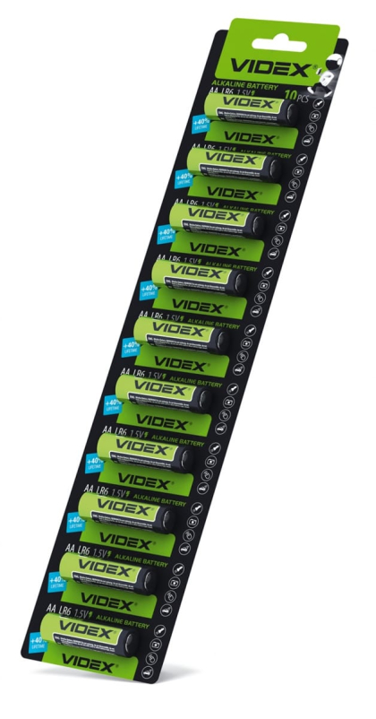Батарейка лужна Videx LR6/AA 1шт х10 BLISTER, Videx, 23234