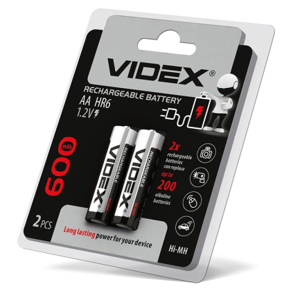 Акумулятори Videx HR6 / AA 600mAh double blister/2шт, Videx, 23338