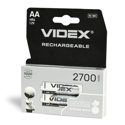 Акумулятори Videx HR6/AA 2700mAh double blister/2шт, Videx, 23342